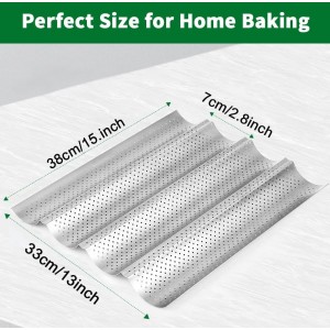 AMAGABELI GARDEN & HOME 2 Pack Baguette Bread Pan 15