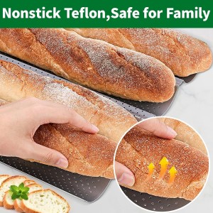 AMAGABELI GARDEN & HOME 2 Pack Baguette Bread Pan 15