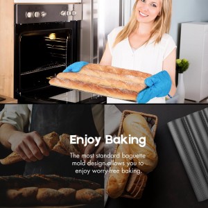 AMAGABELI GARDEN & HOME 2 Pack Baguette Bread Pan 15