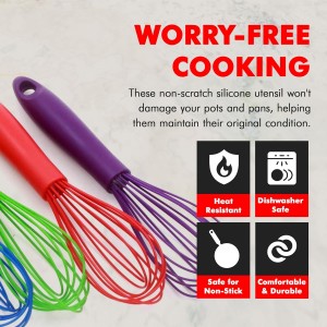 Chef Craft Premium Silicone Wire Cooking Whisk, 10.5 inch, Blue