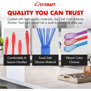 Chef Craft Premium Silicone Wire Cooking Whisk, 10.5 inch, Blue