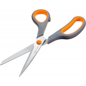 Amazon Basics Multipurpose Stainless Steel Scissors for Office, Crafts, Right/Left Handed, Comfort Grip, PVD Coated, 3-Pack, Multicolor