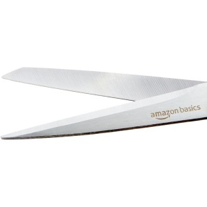 Amazon Basics Multipurpose Stainless Steel Scissors for Office, Crafts, Right/Left Handed, Comfort Grip, PVD Coated, 3-Pack, Multicolor