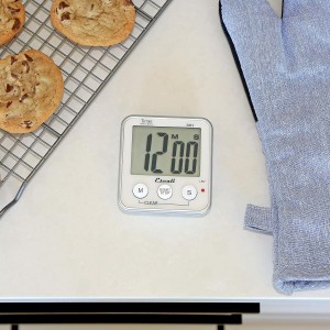 Escali Extra Large Display Digital Kitchen Timer with Clock Mode, Recall Timer Magnetic Back