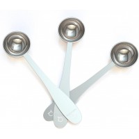 Apace Living Tea Scoop (Set of 3) - Stainless Steel Measuring Spoons for Loose Leaf Tea, Coffee and More (M, Silver)