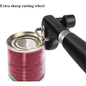 Safety Manual Can Tin Opener,Stainless Steel Ergonomic Anti Slip Design with Smooth Edge Side Cut No Sharp Cuts Can Opener,Lid Lifter that Won't Touch Food