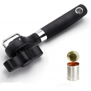 Safety Manual Can Tin Opener,Stainless Steel Ergonomic Anti Slip Design with Smooth Edge Side Cut No Sharp Cuts Can Opener,Lid Lifter that Won't Touch Food