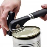 Safety Manual Can Tin Opener,Stainless Steel Ergonomic Anti Slip Design with Smooth Edge Side Cut No Sharp Cuts Can Opener,Lid Lifter that Won't Touch Food