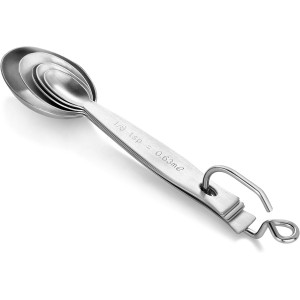 New Star Foodservice 43129 18/8 Stainless Steel Measuring Spoons (Set of 5), Silver