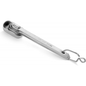 New Star Foodservice 43136 Stainless Steel 18/8 Measuring Spoons (Set of 6), Silver