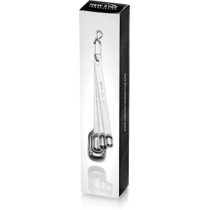 New Star Foodservice 43136 Stainless Steel 18/8 Measuring Spoons (Set of 6), Silver