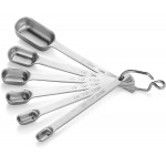 New Star Foodservice 43136 Stainless Steel 18/8 Measuring Spoons (Set of 6), Silver