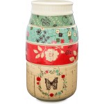 Pavilion Gift Company Live Simply Floral Mason Jar Measuring Cups, Multicolor