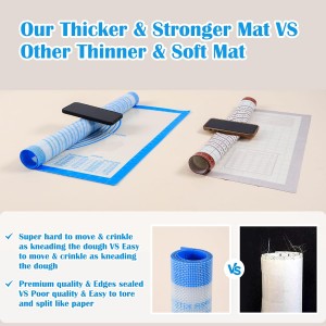 Nonstick Silicone Pastry Mat Extra Large with Measurements 28''By 20'' for Silicone Baking Mat, Counter, Dough Rolling,Fondant/Pie Crust By Folksy Super Kitchen (20×28, Blue)