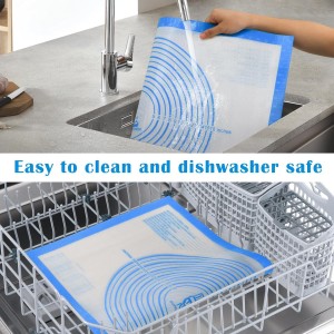 Nonstick Silicone Pastry Mat Extra Large with Measurements 28''By 20'' for Silicone Baking Mat, Counter, Dough Rolling,Fondant/Pie Crust By Folksy Super Kitchen (20×28, Blue)