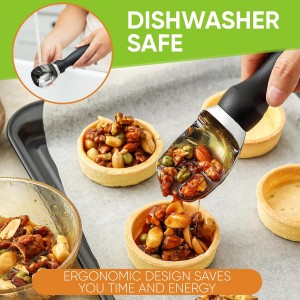 Spring Chef Heavy Duty Ice Cream Scoop with Comfortable Handle - Professional Ice Cream Scooper for Gelato, Sorbet, Cookie Dough, Melon, Frozen Yogurt - Dishwasher Safe Metal Kitchen Tool - Black