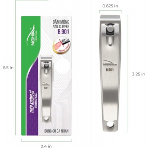 Straight Blade Nail Clipper - B-901 (Stainless Steel) | Large Jaw | Flat Jaw Design | NGHIA