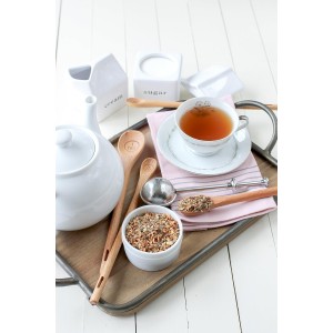 Long Handle Wooden Measuring Spoons by utensi, Set of 4 Engraved Accurate Spoons for Dry and Liquid Ingredients, Beech Wood Set (9-inch handles)