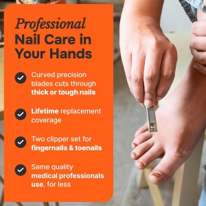 Professional Nail Clippers Set – Stainless Steel Fingernail & Toenail Clippers for Men, Women & Seniors – Ultra-Sharp Precision, Ergonomic Comfort & Medical-Grade Quality