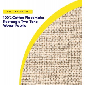 Sweet Home Collection 100% Cotton Placemats for Dining Room Rectangle Two Tone Woven Fabric 13