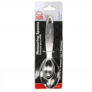 Chef Craft Oval Set Measuring Spoon, Multisize, Stainless Steel