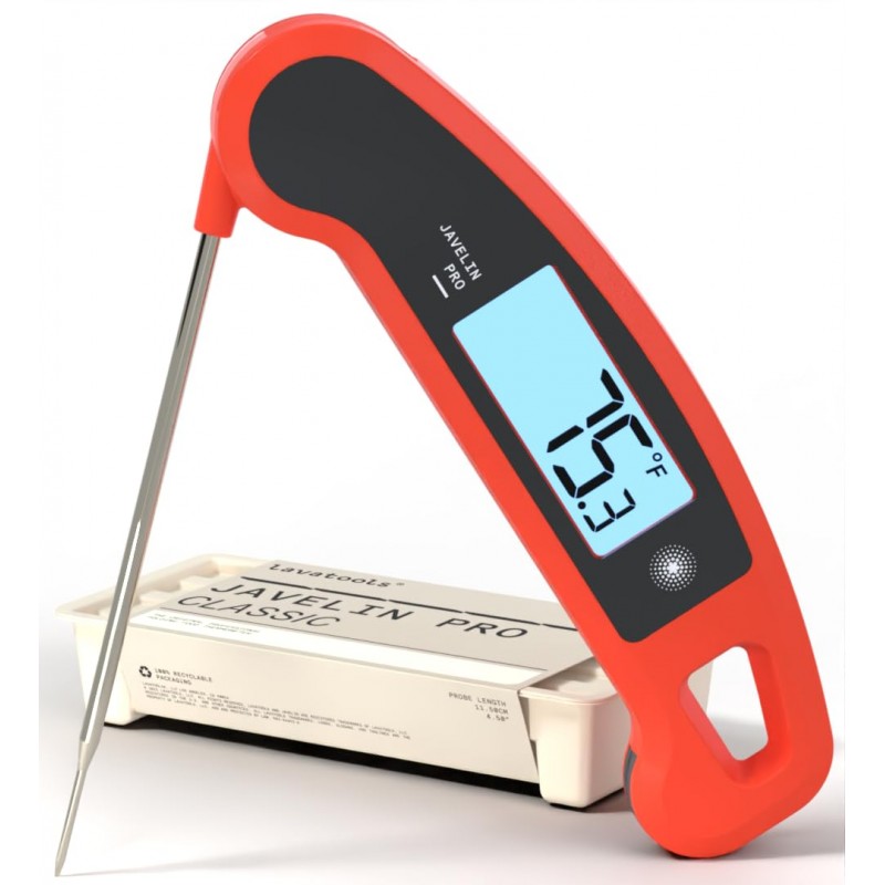 Lavatools Javelin® PRO Classic Ultra-Fast 2-Second Professional Digital Instant Read Meat Thermometer for Grill and Cooking, Auto-Rotating Backlit Display, IP65 Water Resistant, NSF Certified – Sambal
