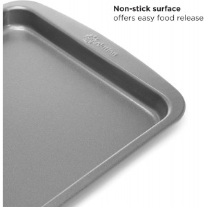 Ecolution Non-Stick Toaster Oven Bakeware Set 4-Piece, Carbon Steel, Easy to Clean and Perfect for Single Servings, Gray
