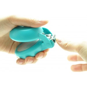 HARAC Special Needs Nail Clippers for Arthritic Hands, Senior and Kids, Adapted Nail Clipper for Fingernail and Thick Toenail, Made in Japan (Blue)