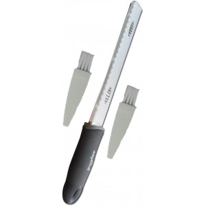 Citrus Lemon Zester & Cheese Grater by AdeptChef - Parmesan Cheese, Lemon, Ginger, Garlic, Nutmeg, Vegetables, Fruits - Very sharp Stainless Steel Blade Protective Cover, Dishwasher Safe