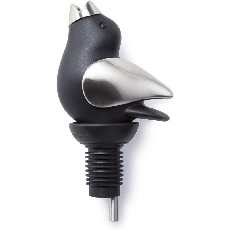 Wine Pourer - Black and Chrome