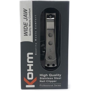 KOHM Curved Nail Clippers with Nail File (in Build) - Heavy Duty Stainless Steel Toe Nail Nippers Tool for Men, Women, Seniors & Adults