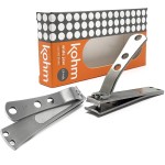 KOHM Curved Nail Clippers with Nail File (in Build) - Heavy Duty Stainless Steel Toe Nail Nippers Tool for Men, Women, Seniors & Adults