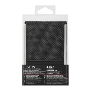Revlon Men's Grooming Kit, 5-Piece Travel Essentials Set, Includes Nail Clippers, Scissors, File, Tweezers and Carrying Case, Stainless Steel, 1 count