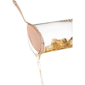 Viski Julep Stainless Steel Cocktail Strainer, Bar Tools, Drinks Spoon for Bartenders and Mixologists, Home or Commercial Use, Professional Metal Barware, Copper
