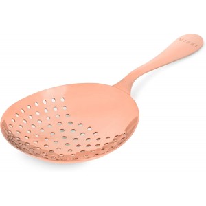 Viski Julep Stainless Steel Cocktail Strainer, Bar Tools, Drinks Spoon for Bartenders and Mixologists, Home or Commercial Use, Professional Metal Barware, Copper