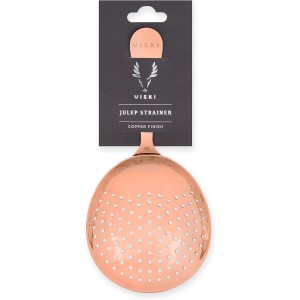 Viski Julep Stainless Steel Cocktail Strainer, Bar Tools, Drinks Spoon for Bartenders and Mixologists, Home or Commercial Use, Professional Metal Barware, Copper