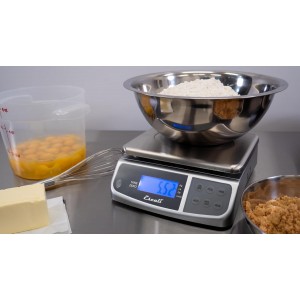 Escali M-Series NSF Certified Digital Kitchen & Industrial Scale, 66 lb Capacity, Dual Display, Spill-Proof, Stainless Steel
