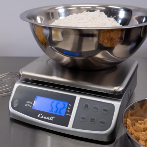 Escali M-Series NSF Certified Digital Kitchen & Industrial Scale, 66 lb Capacity, Dual Display, Spill-Proof, Stainless Steel