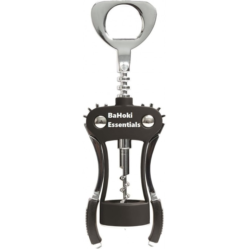 Bahoki Essentials Wing Corkscrew Wine Opener and Bottle Opener for Beer with Ergonomically Designed Handle, All in 1