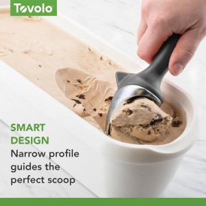 Tovolo Half Gallon Ice Cream Container for Home Made Ice Cream Glide A Scoop Ice Cream Tub for Reusable Frozen Treats, 2.5 Quart BPA Free Insulated Freezer Safe Container with Lid, White