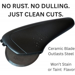 Cestari Heirloom Ceramic Pizza Cutter – Razor-Sharp, Rust-Free Blade with Protective Guard | Dishwasher Safe | A Legacy Kitchen Tool for Generations