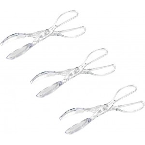 Chef Craft Premium Clear Salad Tongs Heavy Duty Design, 11.25-Inches Long (3-Pack)