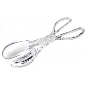 Chef Craft Premium Clear Salad Tongs Heavy Duty Design, 11.25-Inches Long (3-Pack)