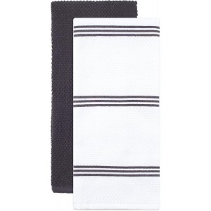 Sticky Toffee 9-Piece Kitchen Set – Gray 100% Cotton Terry Dish Towels, Dishcloths, Oven Mitts, and Pot Holders with Non-Slip Silicone Grip, Oeko-Tex Cotton