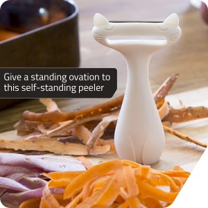 Peleg Design CatPeeler Cute Vegetable Peeler, Cat Design Peeler for Potato Carrot Fruit, Kitchen Utensil Décor (White)