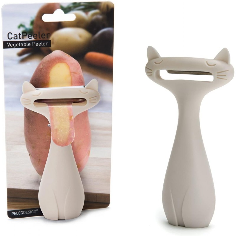 Peleg Design CatPeeler Cute Vegetable Peeler, Cat Design Peeler for Potato Carrot Fruit, Kitchen Utensil Décor (White)