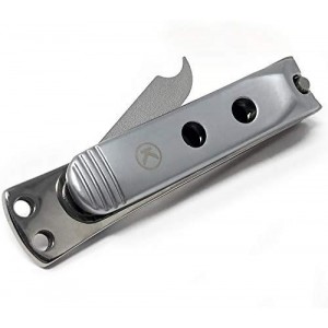 Kohm Curved Blade Edge Nail Clipper with Nail File (Swing Out), SS Wide Jaw Toenail Clippers for Thick Nails, Large Nail Clippers for Men, Seniors, Women