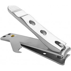 Kohm Curved Blade Edge Nail Clipper with Nail File (Swing Out), SS Wide Jaw Toenail Clippers for Thick Nails, Large Nail Clippers for Men, Seniors, Women