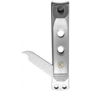 Kohm Curved Blade Edge Nail Clipper with Nail File (Swing Out), SS Wide Jaw Toenail Clippers for Thick Nails, Large Nail Clippers for Men, Seniors, Women