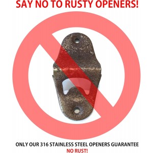 Choice Marine 316 Stainless Steel Wall Mount Bottle Opener, Marine Grade Rustproof, Includes SS Mounting Screws, for Boats, Bars, Patios, Outdoor Use